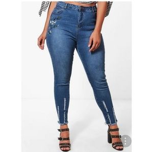 Embroidered skinny jeans
